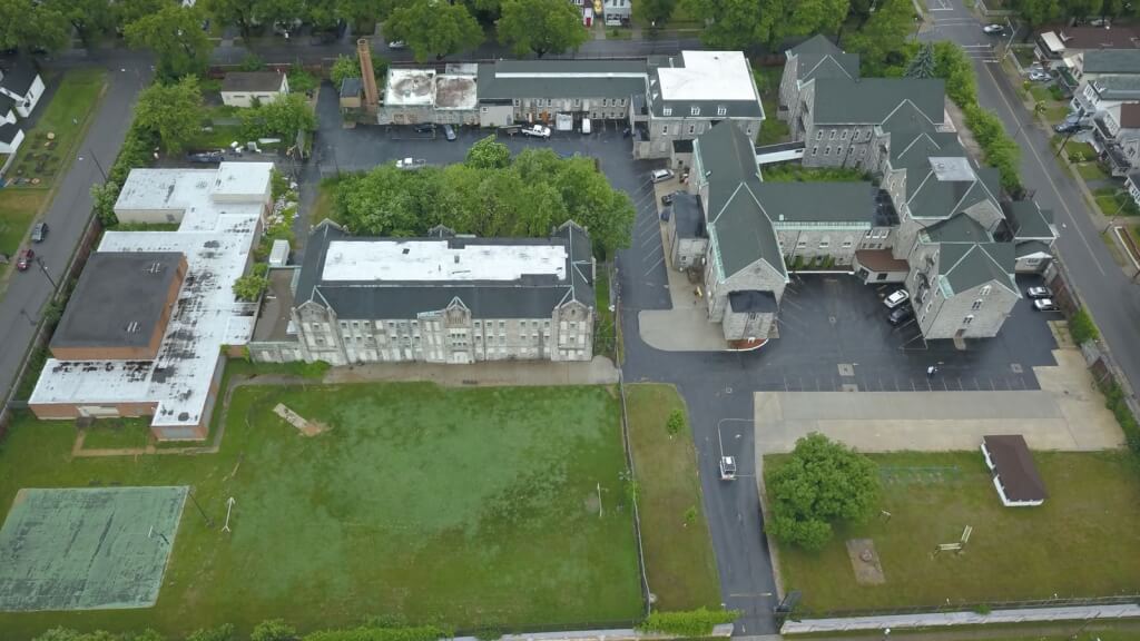 Aerial view of the Darul Uloom Al Madania campus in Buffalo, New York